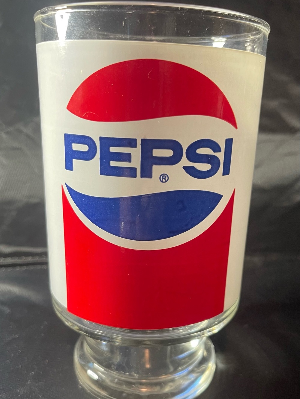 Pepsi Glass with Red and Blue Logo